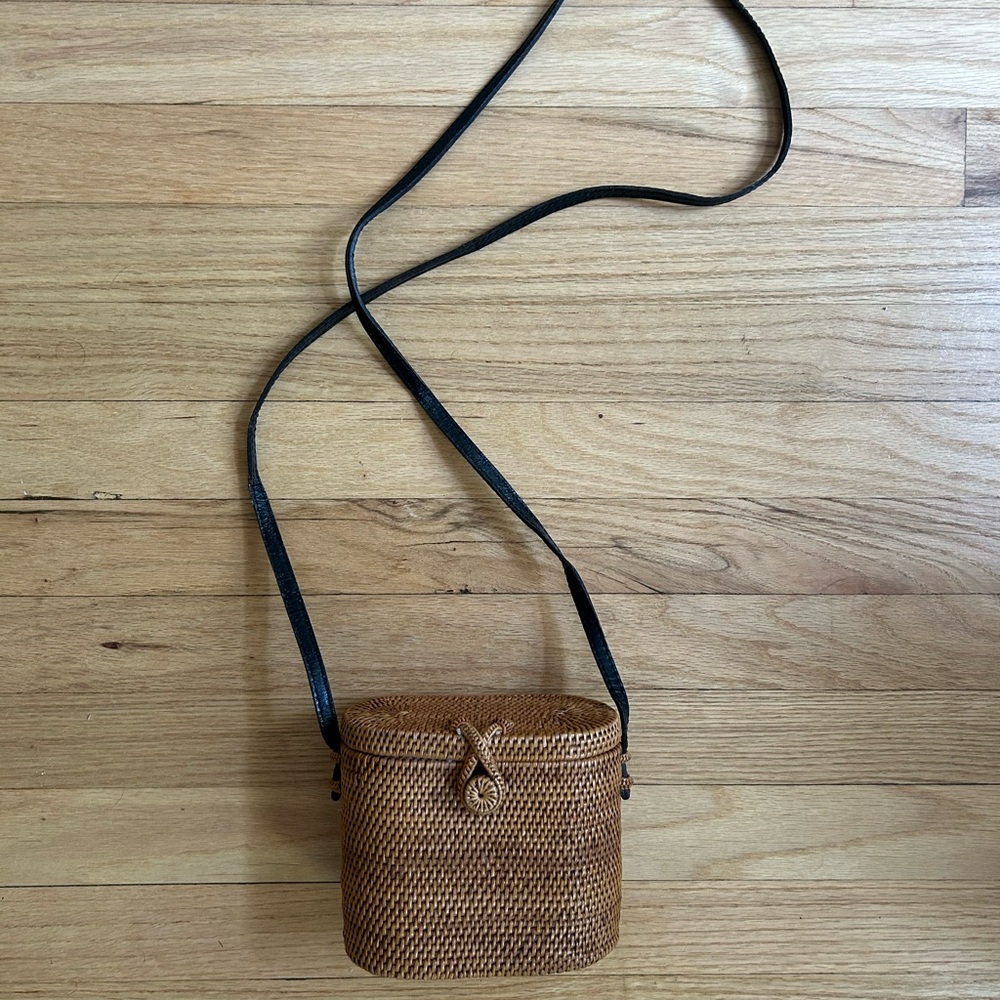 Woven Rattan Crossbody Bag - Brown - Picture 5 of 5